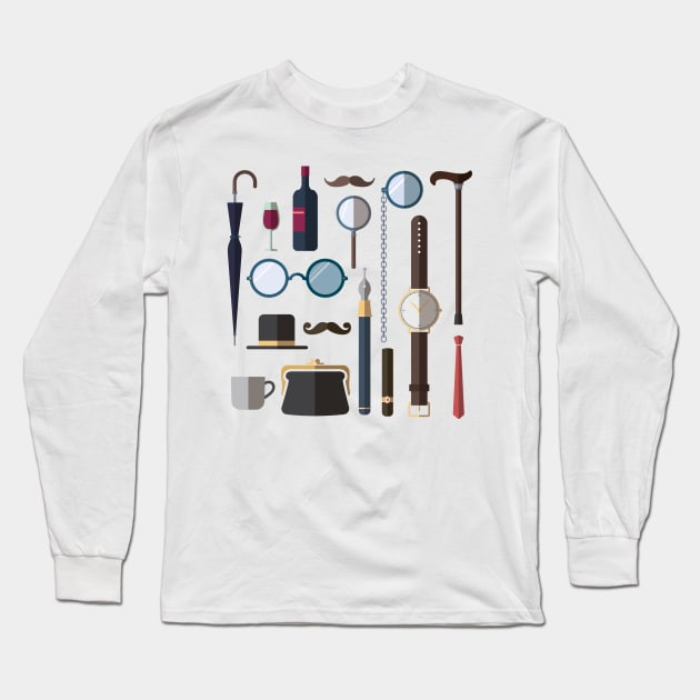 Gentleman's Accessories Long Sleeve T-Shirt by Digster